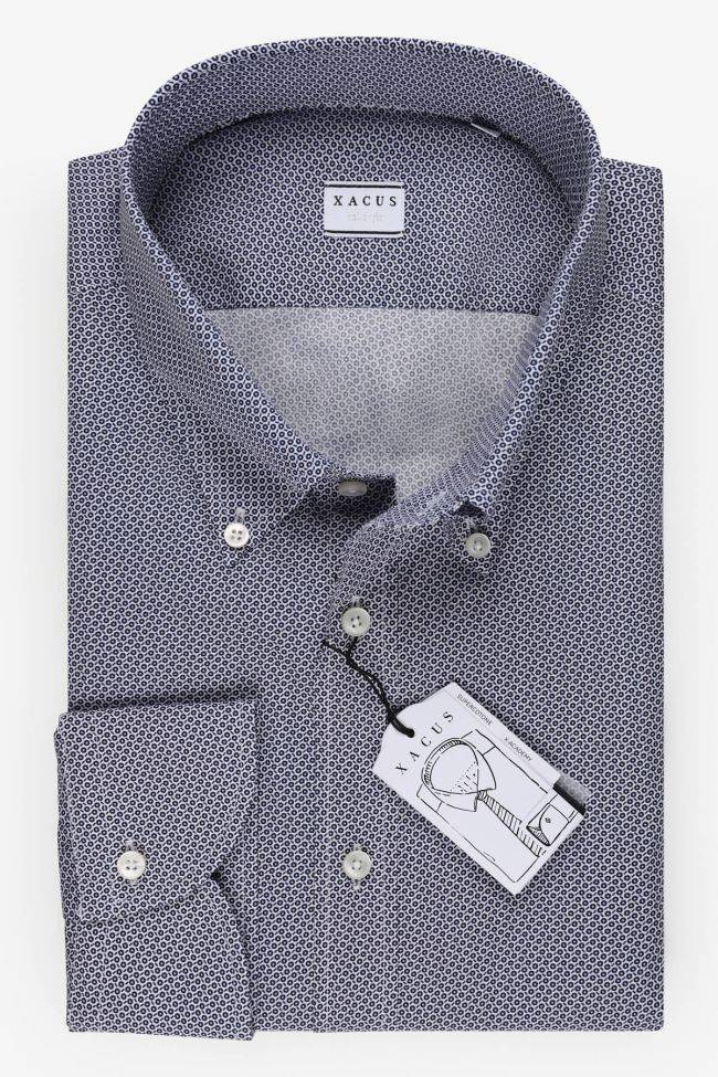 xacus Hemd Herren Xacus Regular Halb Unifarben 100% Baumwolle kragen Französisch Lange Ärmel