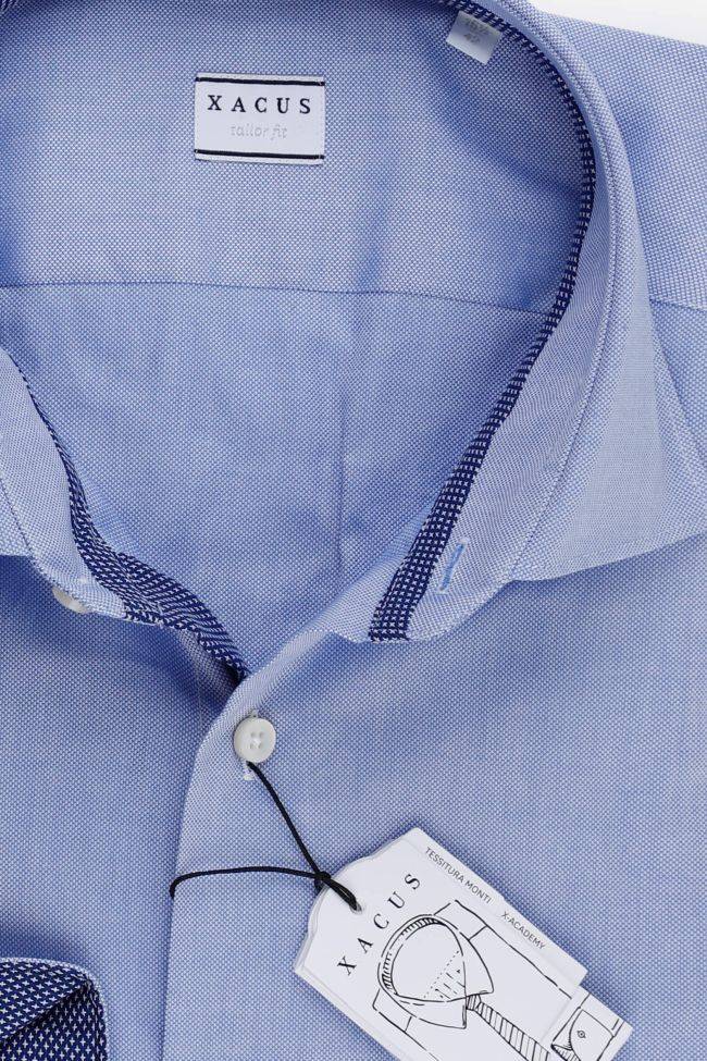 Xacus Hemd Herren Xacus Regular Halb Unifarben 100% Baumwolle Kragen Französisch Lange Ärmel