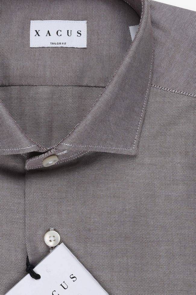 Xacus Hemd Herren Xacus Regular Halb Unifarben 100% Baumwolle Kragen Französisch Lange Ärmel