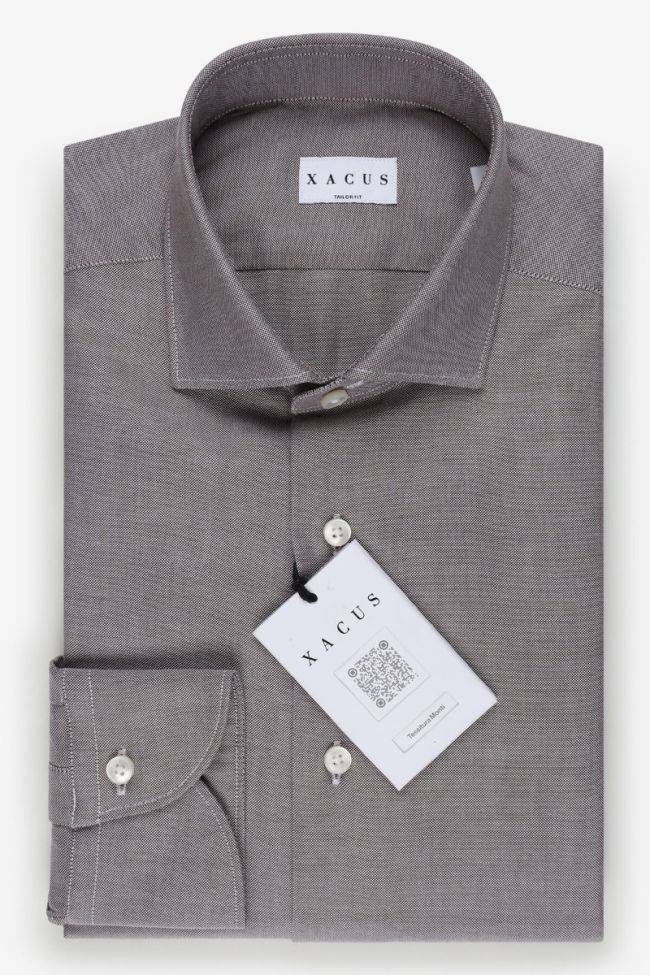 xacus Hemd Herren Xacus Regular Halb Unifarben 100% Baumwolle kragen Französisch Lange Ärmel