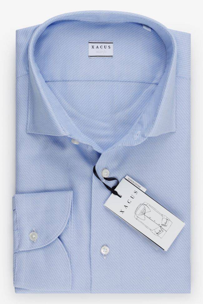 xacus Hemd Herren Xacus Regular Halb Unifarben 100% Baumwolle kragen Französisch Lange Ärmel
