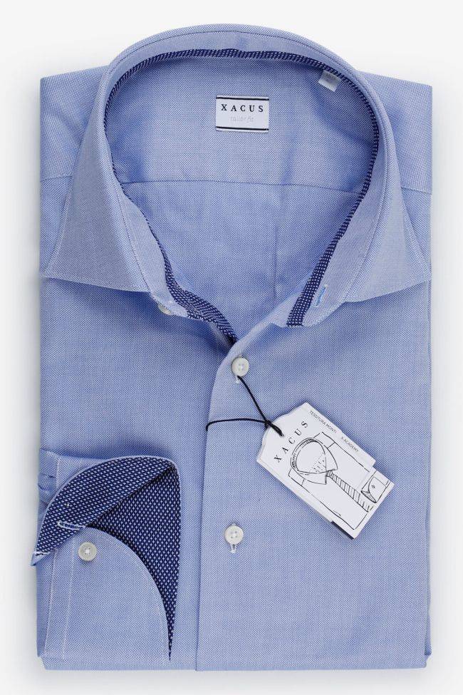 xacus Hemd Herren Xacus Regular Halb Unifarben 100% Baumwolle kragen Französisch Lange Ärmel