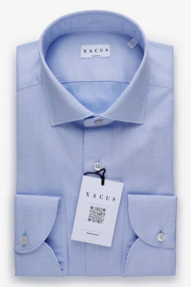 xacus Hemd Herren Xacus Regular Halb Unifarben 100% Baumwolle kragen Französisch Lange Ärmel