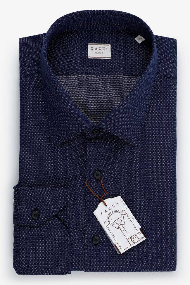 xacus Hemd Herren Xacus Regular Halb Unifarben 100% Baumwolle kragen Italienisch Lange Ärmel