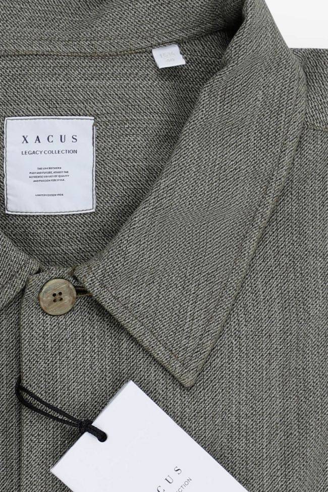 Xacus Hemd Herren Xacus Regular Halb Unifarben 100% Baumwolle Kragen Italienisch Lange Ärmel