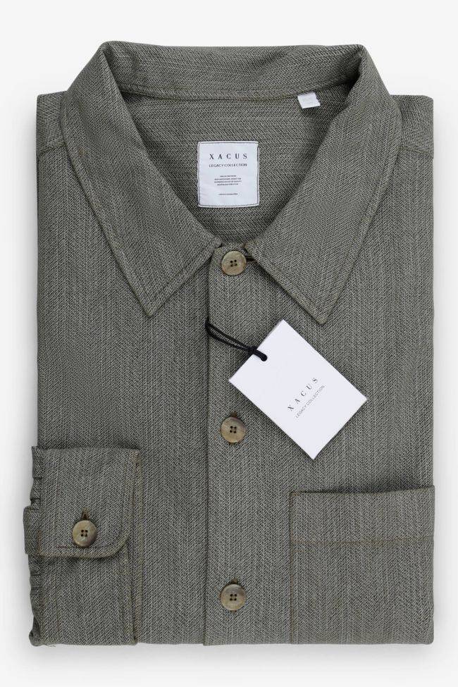 xacus Hemd Herren Xacus Regular Halb Unifarben 100% Baumwolle kragen Italienisch Lange Ärmel