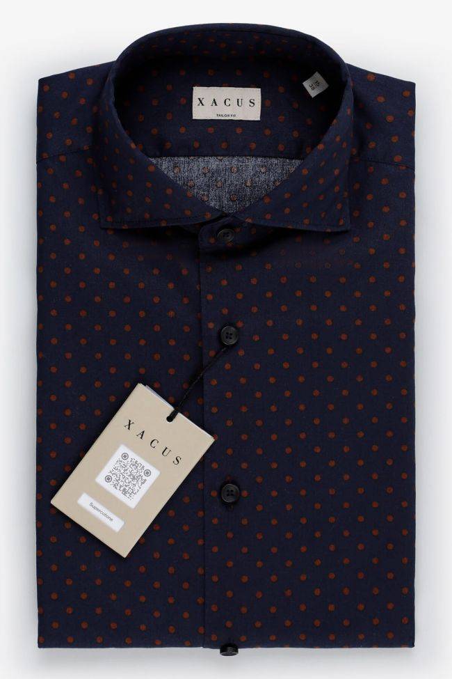 xacus Hemd Herren Xacus Regular Halb Unifarben 100% Baumwolle gewaschen kragen Französisch Lange Ärmel