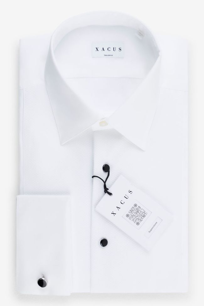 xacus Hemd Herren Xacus Regular Halb Unifarben 100% Baumwolle kragen Italienisch Lange Ärmel