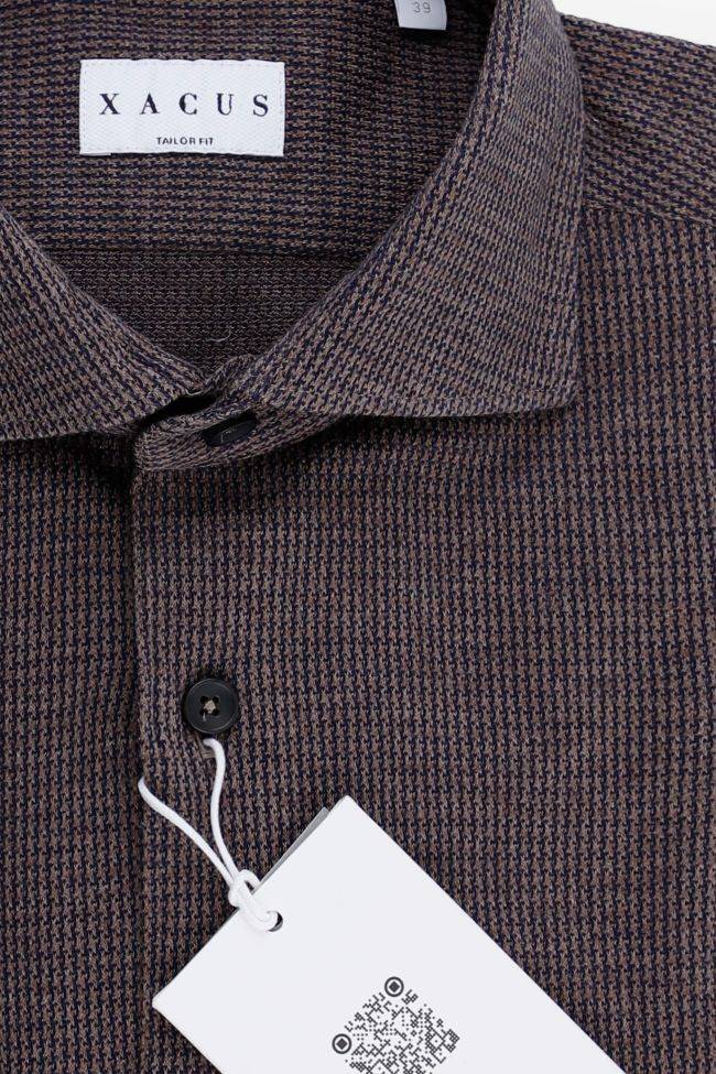 Xacus Hemd Herren Xacus Regular Halb Unifarben 100% Baumwolle Kragen Französisch Lange Ärmel
