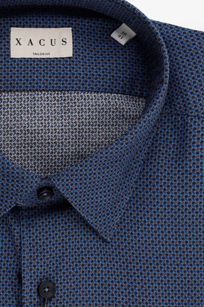 Xacus Hemd Herren Xacus Regular Halb Unifarben 100% Baumwolle Gewaschen Kragen Italienisch Lange Ärmel