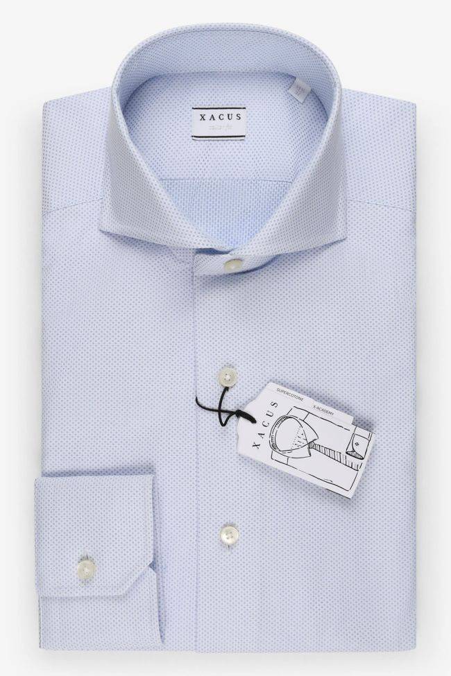 xacus Hemd Herren Xacus Regular Halb Unifarben 100% Baumwolle kragen Französisch Lange Ärmel