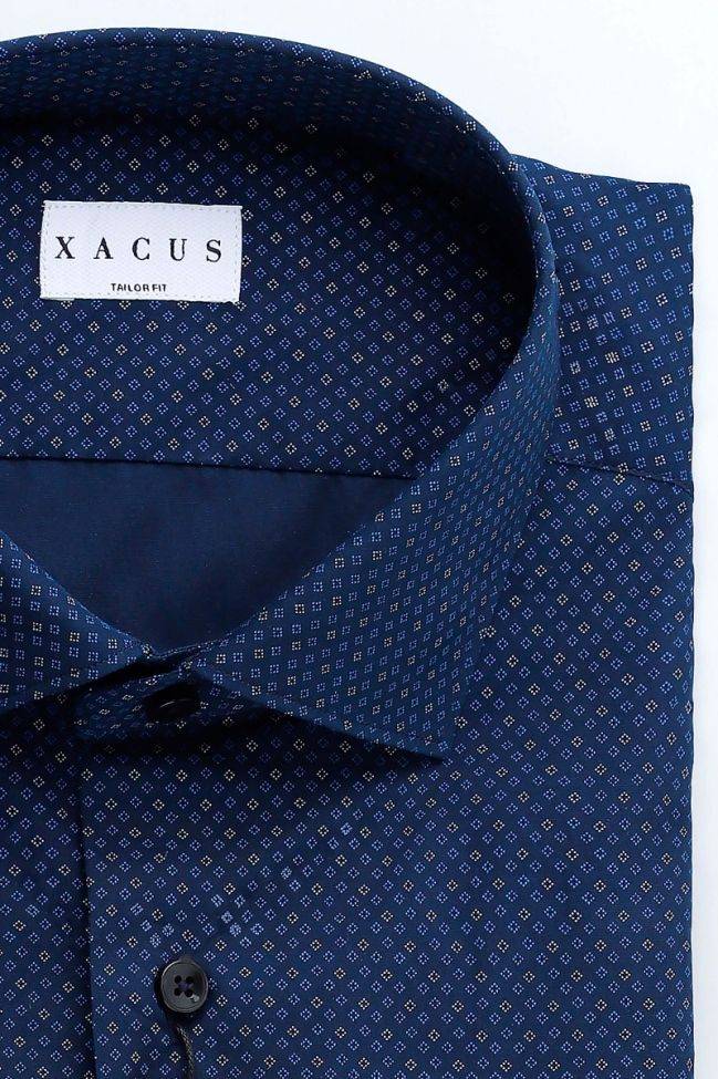 Xacus Hemd Herren Xacus Regular Halb Unifarben 100% Baumwolle Kragen Französisch Lange Ärmel
