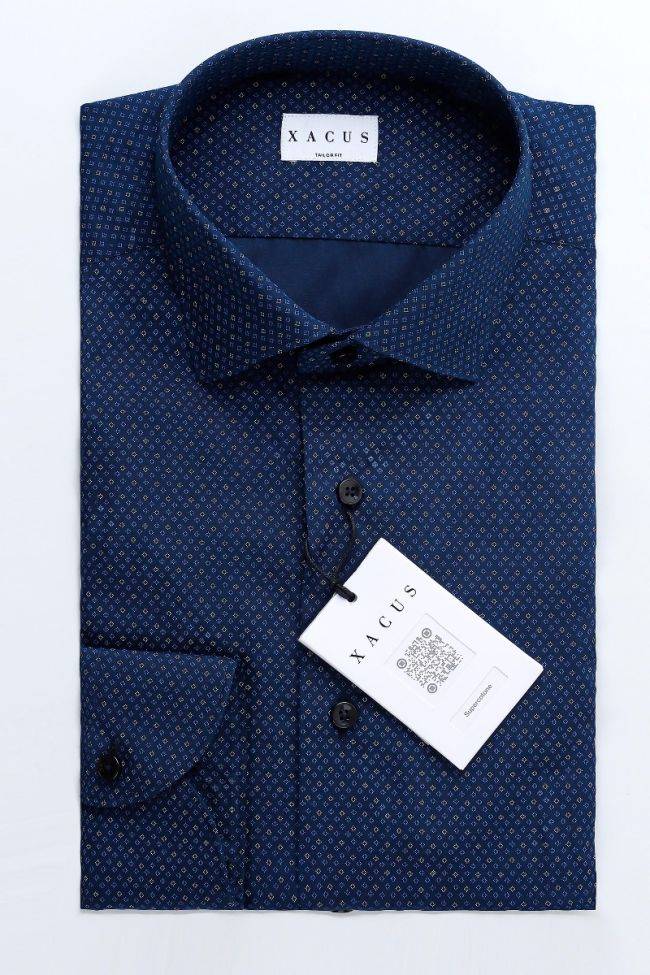 xacus Hemd Herren Xacus Regular Halb Unifarben 100% Baumwolle kragen Französisch Lange Ärmel