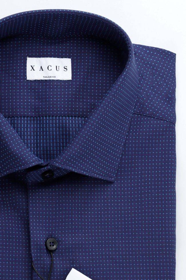 Xacus Hemd Herren Xacus Regular Halb Unifarben 100% Baumwolle Kragen Französisch Lange Ärmel