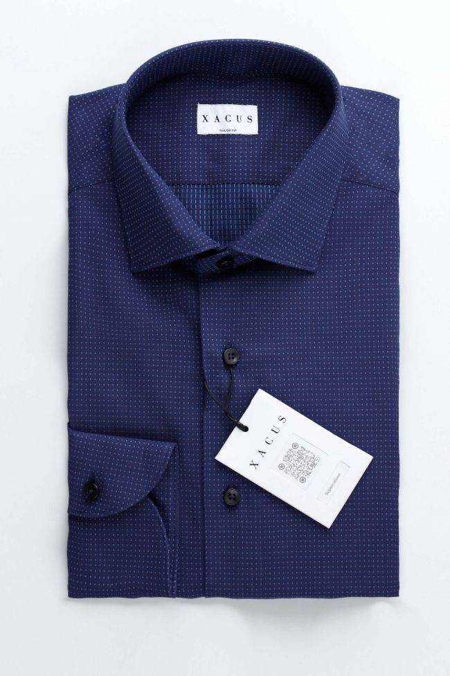 xacus Hemd Herren Xacus Regular Halb Unifarben 100% Baumwolle kragen Französisch Lange Ärmel