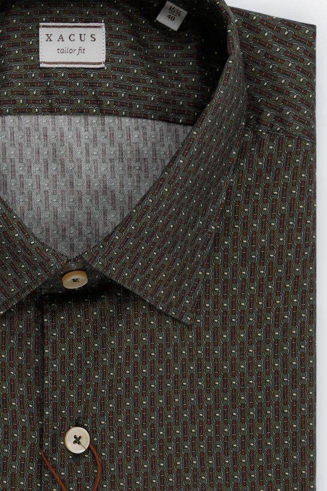 Xacus Hemd Herren Xacus Regular Halb Unifarben 100% Baumwolle Kragen Italienisch Lange Ärmel