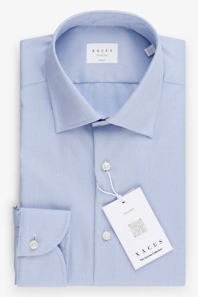 xacus Hemd Herren Xacus Regular Halb Unifarben 100% Bio-Baumwolle kragen Italienisch Lange Ärmel