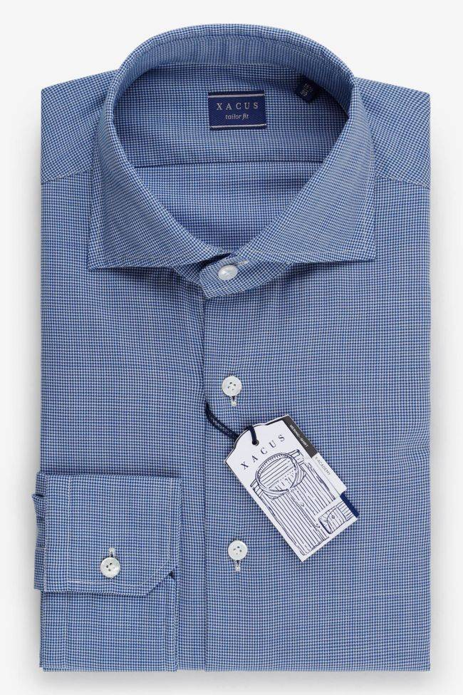 xacus Hemd Herren Xacus Regular Halb Unifarben 100% Merinowolle kragen Französisch Lange Ärmel