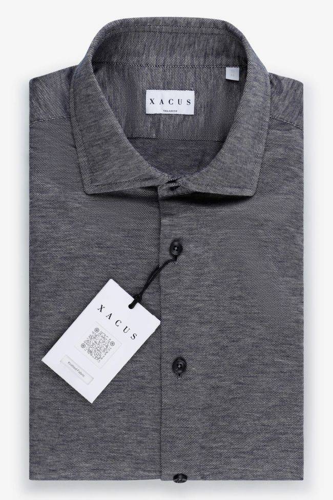 Xacus Hemd Herren Xacus Regular Halb Unifarben 55% Baumwolle 45% Viskose Kragen Französisch Lange Ärmel