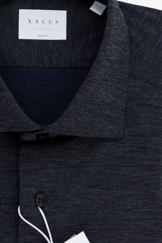 Xacus Hemd Herren Xacus Regular Halb Unifarben 85% Poliammide 15% Elastam Kragen Französisch Lange Ärmel