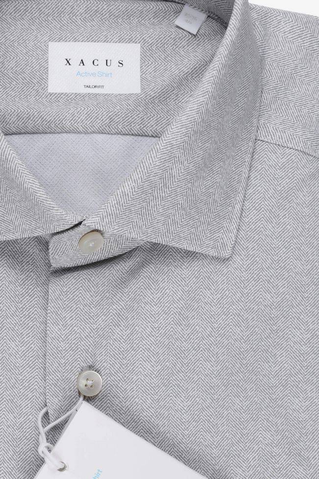 Xacus Hemd Herren Xacus Regular Halb Unifarben 86% Poliammide 14% Elastan Kragen Französisch Lange Ärmel