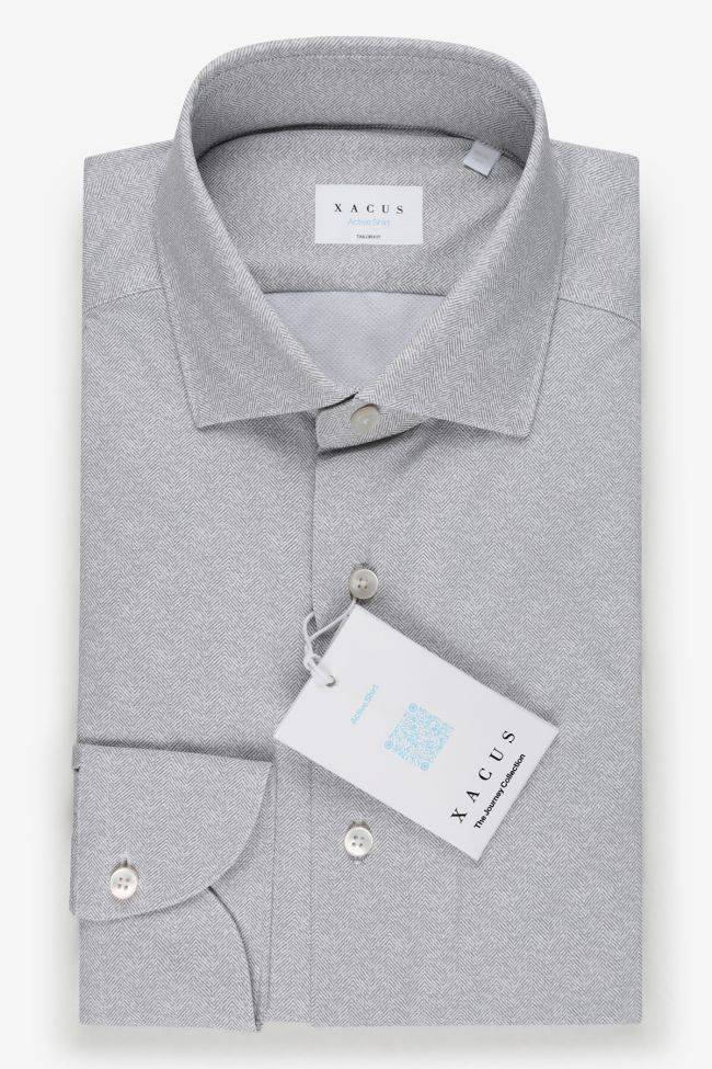 xacus Hemd Herren Xacus Regular Halb Unifarben 86% poliammide 14% elastan kragen Französisch Lange Ärmel