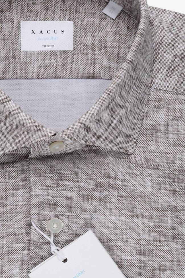 Xacus Hemd Herren Xacus Regular Halb Unifarben 86% Poliammide 14% Elastan Kragen Französisch Lange Ärmel