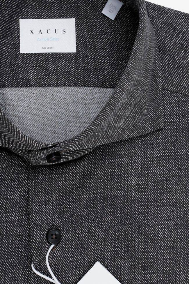 Xacus Hemd Herren Xacus Regular Halb Unifarben 86% Poliammide 14% Elastan Kragen Französisch Lange Ärmel