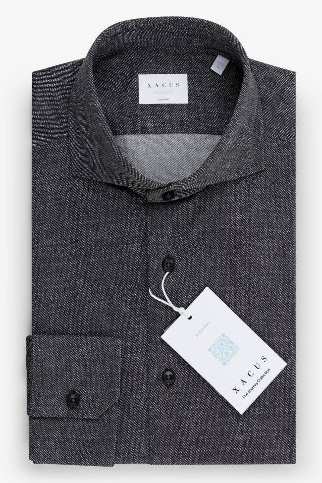 xacus Hemd Herren Xacus Regular Halb Unifarben 86% poliammide 14% elastan kragen Französisch Lange Ärmel