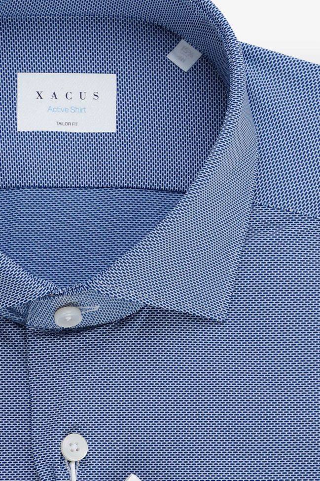 Xacus Hemd Herren Xacus Regular Halb Unifarben 86% Polyamide 14% Elastane Kragen Französisch Lange Ärmel