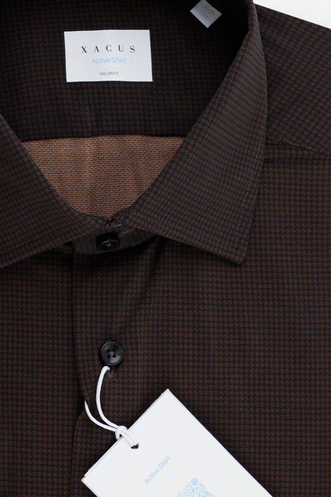 xacus Hemd Herren Xacus Regular Halb Unifarben 86% polyamide 14% elastane kragen Französisch Lange Ärmel