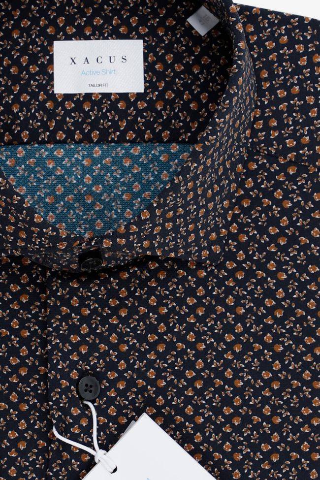Xacus Hemd Herren Xacus Regular Halb Unifarben 86% Polyamide 14% Elastane Kragen Französisch Lange Ärmel