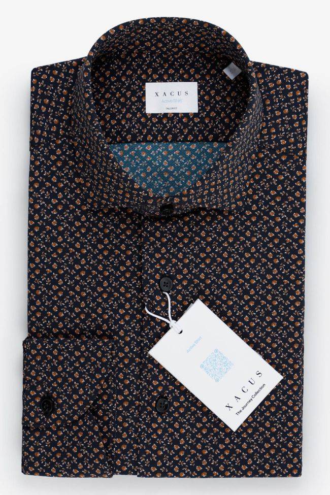 xacus Hemd Herren Xacus Regular Halb Unifarben 86% polyamide 14% elastane kragen Französisch Lange Ärmel