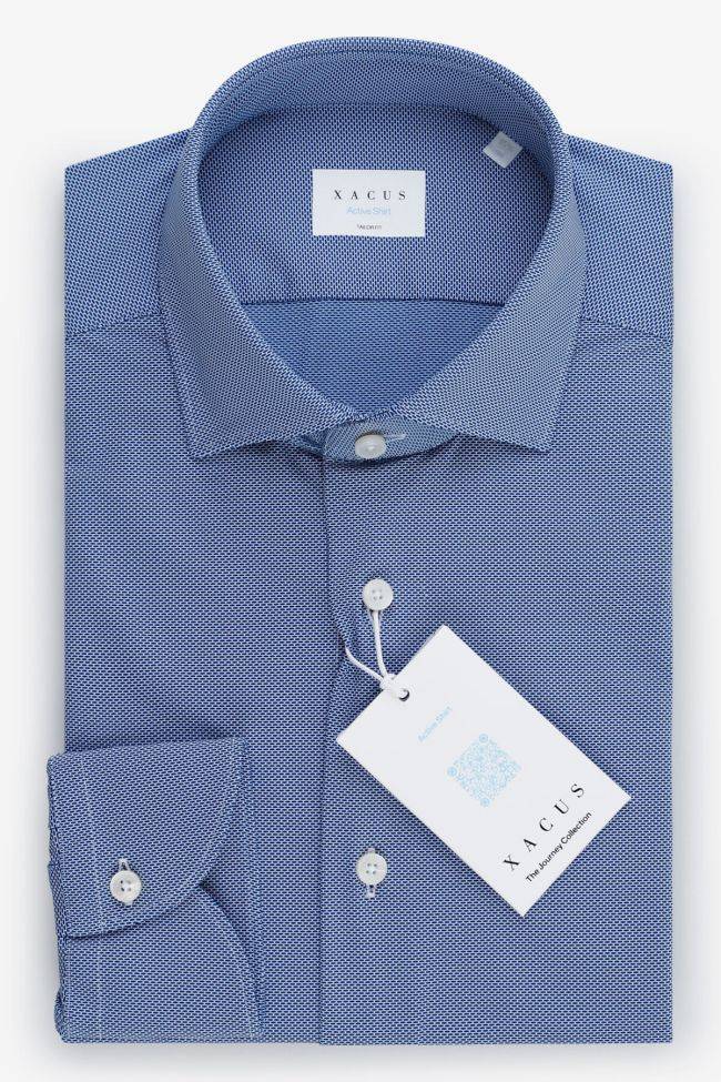 xacus Hemd Herren Xacus Regular Halb Unifarben 86% polyamide 14% elastane kragen Französisch Lange Ärmel