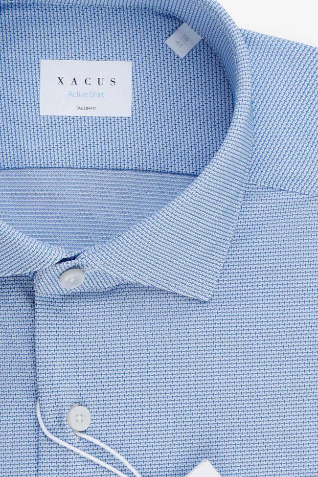 Xacus Hemd Herren Xacus Regular Halb Unifarben 87% Poliammide 13% Elastan Kragen Französisch Lange Ärmel