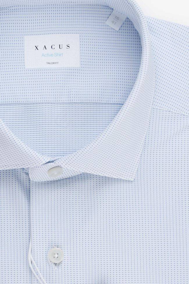 Xacus Hemd Herren Xacus Regular Halb Unifarben 87% Poliammide 13% Elastan Kragen Französisch Lange Ärmel