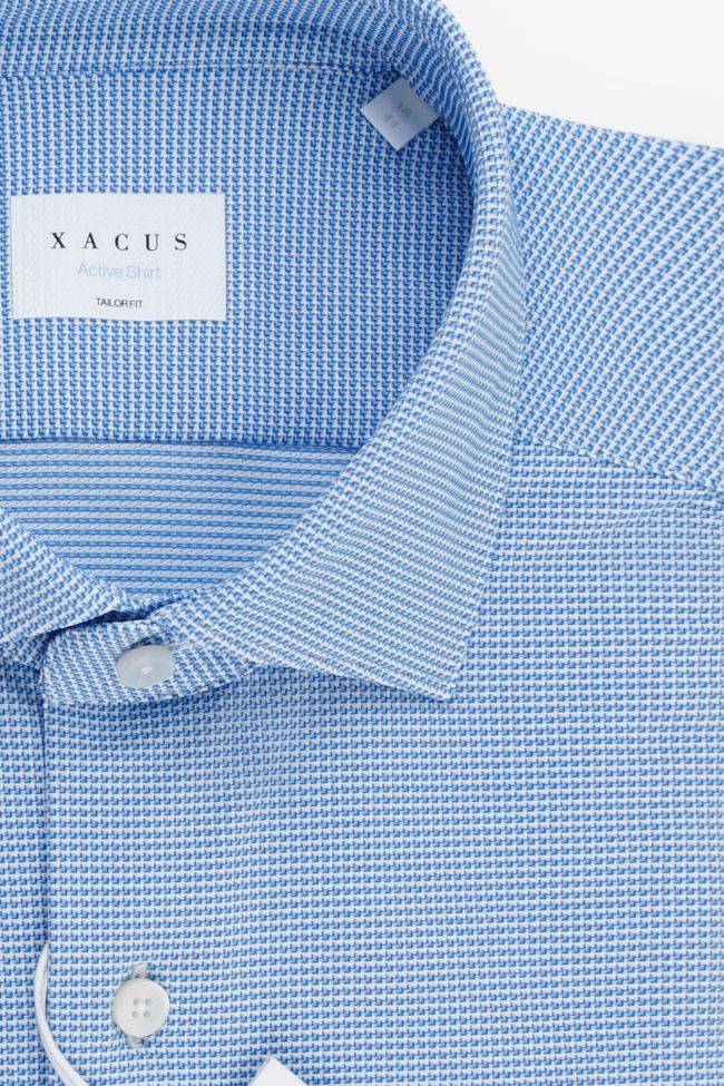 Xacus Hemd Herren Xacus Regular Halb Unifarben 87% Poliammide 13% Elastan Kragen Französisch Lange Ärmel