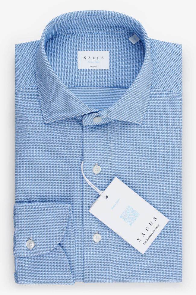 xacus Hemd Herren Xacus Regular Halb Unifarben 87% poliammide 13% elastan kragen Französisch Lange Ärmel