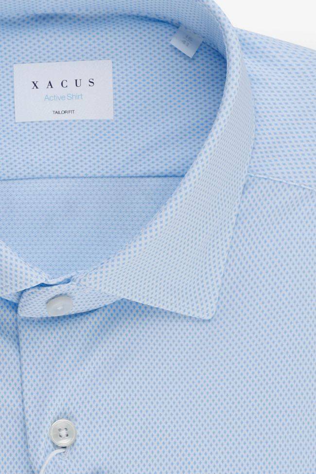 Xacus Hemd Herren Xacus Regular Halb Unifarben 87% Poliammide 13% Elastan Kragen Französisch Lange Ärmel