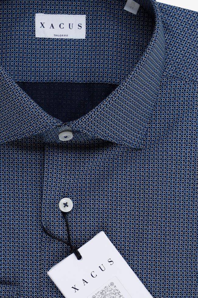 Xacus Hemd Herren Xacus Regular Halb Unifarben 97% Baumwolle 3% Elastan Kragen Französisch Lange Ärmel