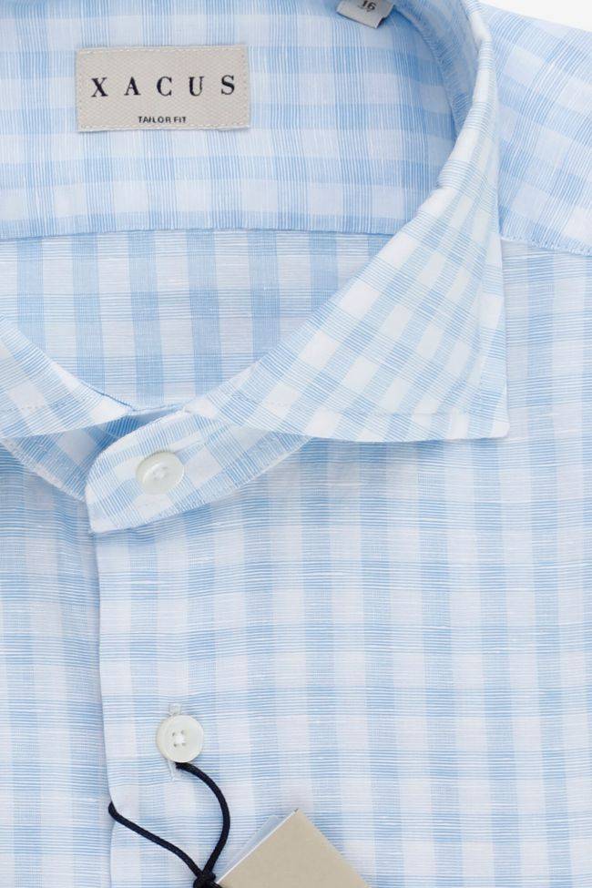 Xacus Hemd Herren Xacus Regular Karo 100% Baumwolle Gewaschen Kragen Französisch Lange Ärmel