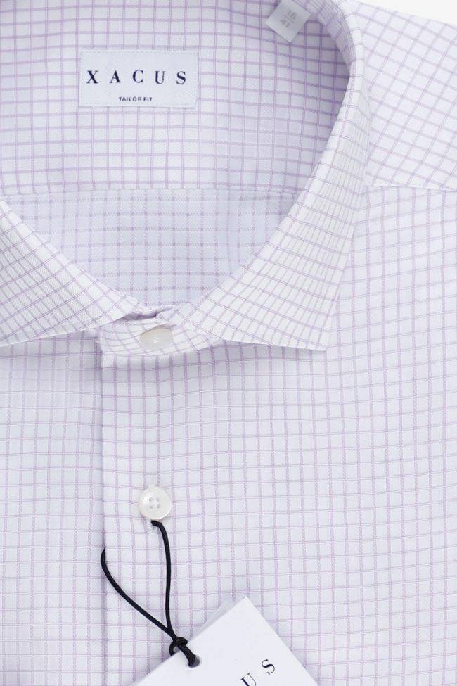 Xacus Hemd Herren Xacus Regular Karo 100% Baumwolle Kragen Französisch Lange Ärmel