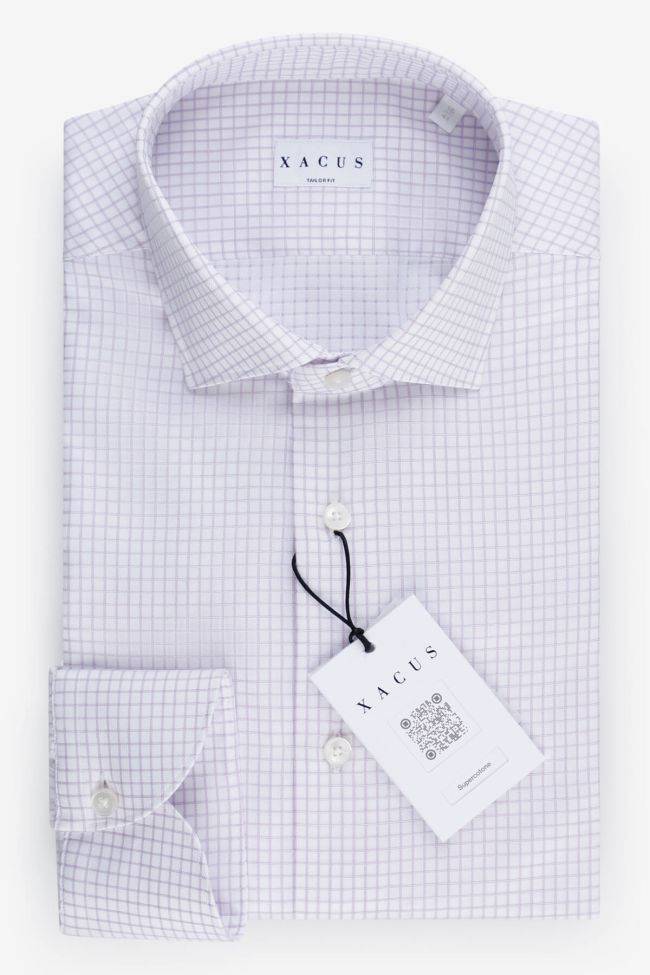Xacus Hemd Herren Xacus Regular Karo 100% Baumwolle Kragen Französisch Lange Ärmel