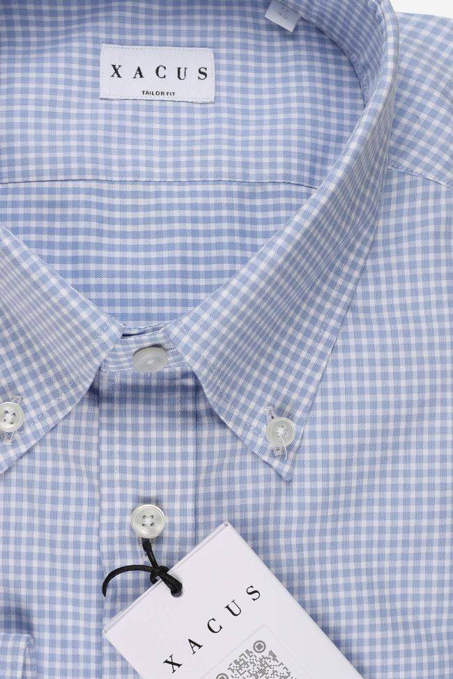 Xacus Hemd Herren Xacus Regular Karo 100% Baumwolle Kragen Button-Down Lange Ärmel