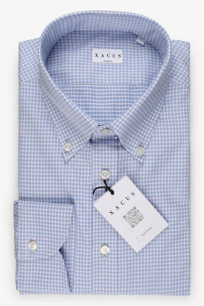 xacus Hemd Herren Xacus Regular Karo 100% Baumwolle kragen Button-Down Lange Ärmel