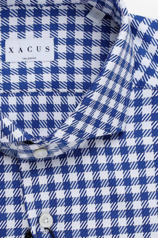 Xacus Hemd Herren Xacus Regular Karo 100% Baumwolle Kragen Französisch Lange Ärmel