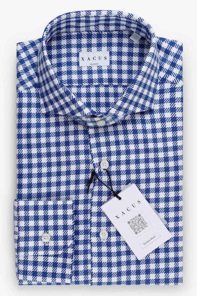 xacus Hemd Herren Xacus Regular Karo 100% Baumwolle kragen Französisch Lange Ärmel