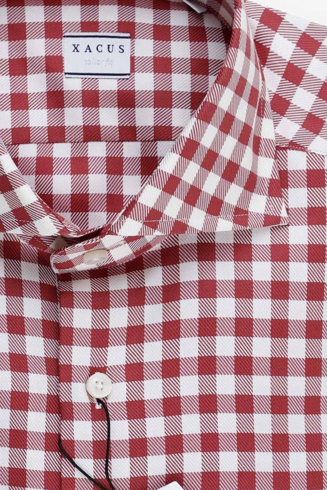 Xacus Hemd Herren Xacus Regular Karo 100% Baumwolle Kragen Französisch Lange Ärmel