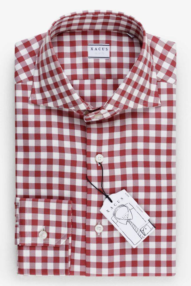xacus Hemd Herren Xacus Regular Karo 100% Baumwolle kragen Französisch Lange Ärmel