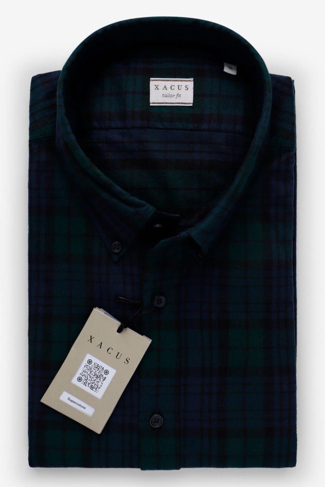 xacus Hemd Herren Xacus Regular Karo 100% Baumwolle kragen Button-Down Lange Ärmel